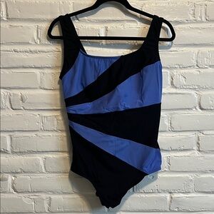 Elegant Black and Blue Women Swim One Piece